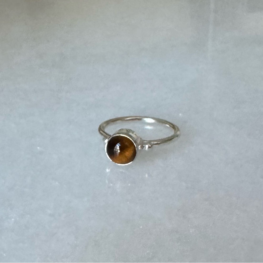 NWOT Sundance Tree Bark Ring, Tiger’s Eye, Sterling Silver